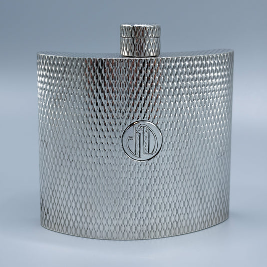 Estate Sterling Silver Hermes Curved Flask