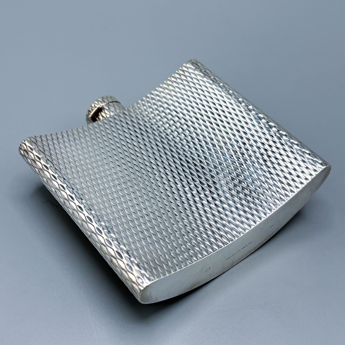 Estate Sterling Silver Hermes Curved Flask