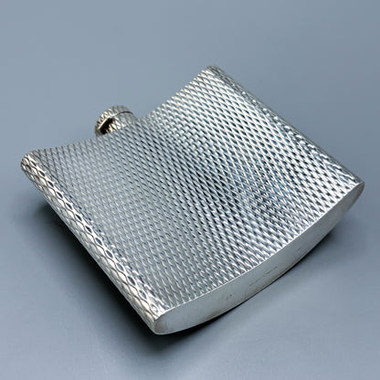 Estate Sterling Silver Hermes Curved Flask