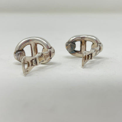 Estate Hermes Sterling Silver Clip On Earrings