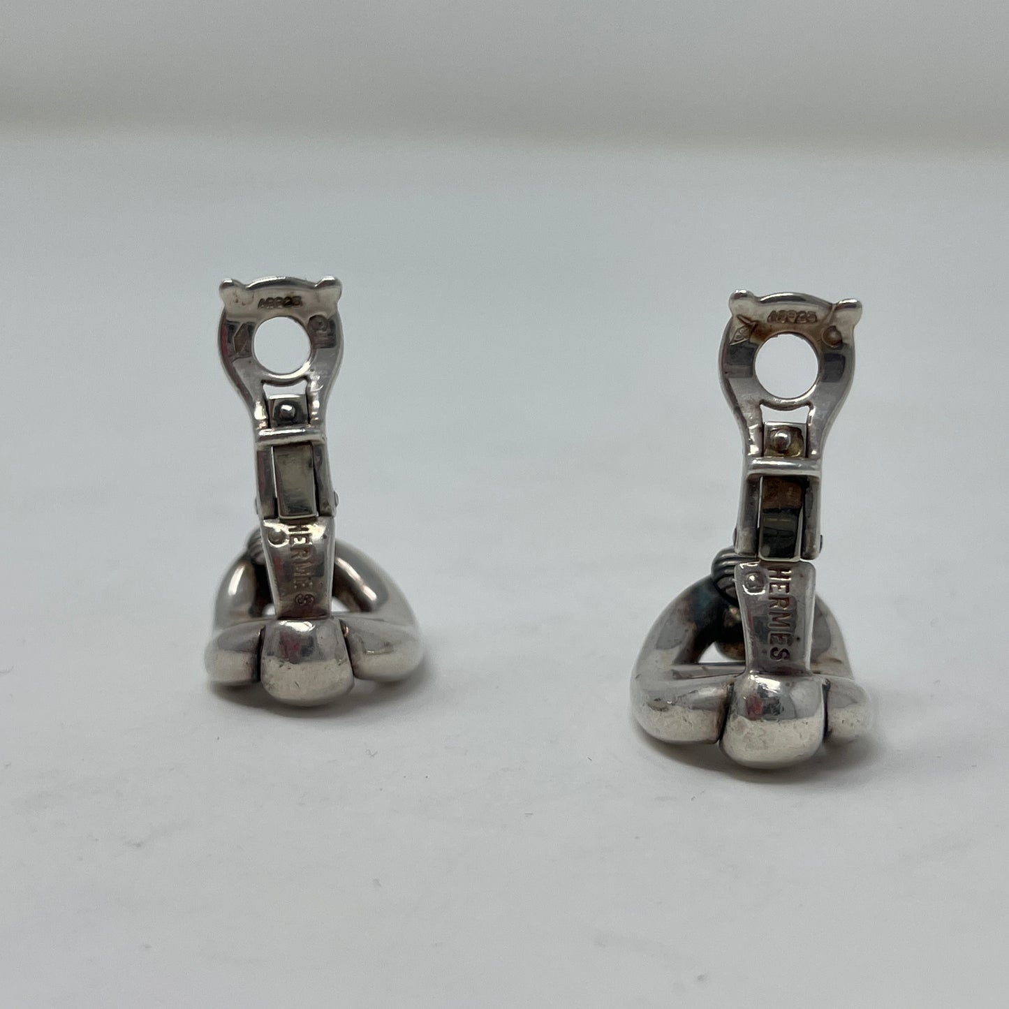 Estate Hermes Sterling Silver Clip On Earrings