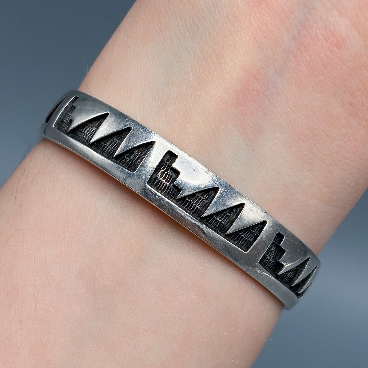 Estate South Western Hopi Native American Silver Cuff