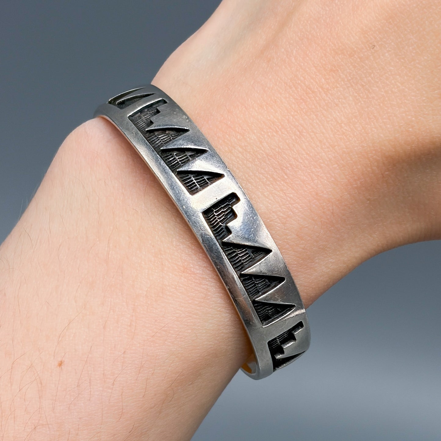Estate South Western Hopi Native American Silver Cuff