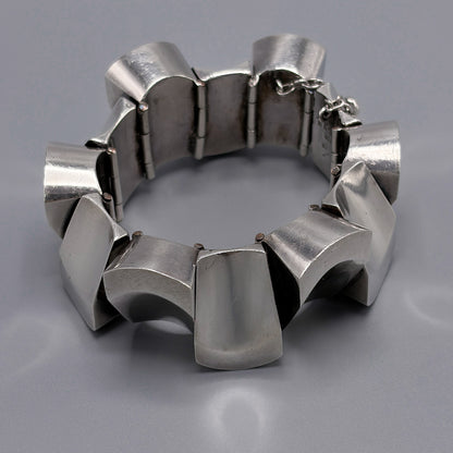 Estate Sterling Silver Thumbprint Bracelet by Antonio Pineda