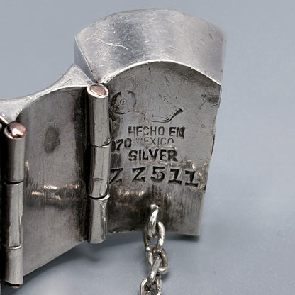Estate Sterling Silver Thumbprint Bracelet by Antonio Pineda