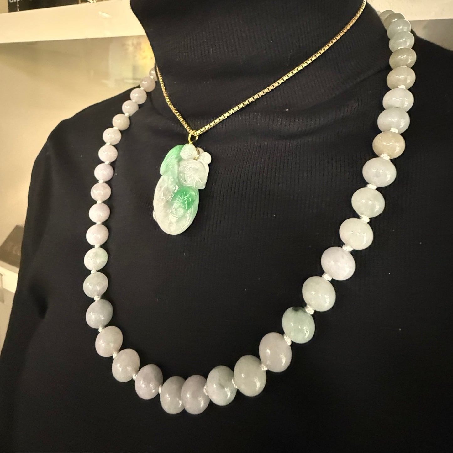 Estate Natural Apple Green Jadeite Pendant