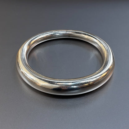 Estate Georg Jensen Sterling Silver Tapered Ovoid Bangle by Andreas Mikkelsen with English Import Marks