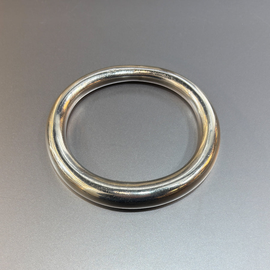 Estate Georg Jensen Sterling Silver Tapered Ovoid Bangle by Andreas Mikkelsen with English Import Marks