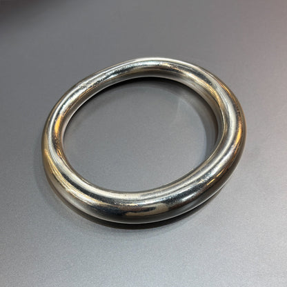 Estate Georg Jensen Sterling Silver Tapered Ovoid Bangle by Andreas Mikkelsen with English Import Marks