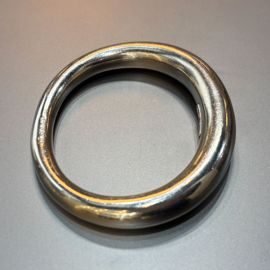 Estate Georg Jensen Sterling Silver Tapered Ovoid Bangle by Andreas Mikkelsen with English Import Marks