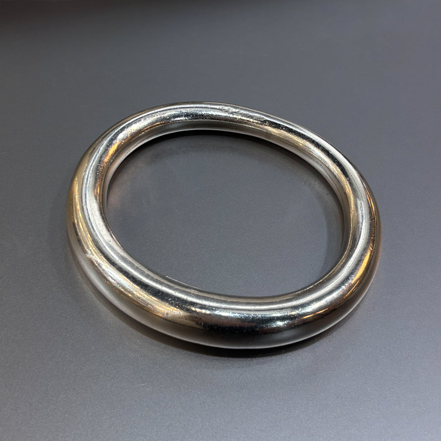 Estate Georg Jensen Sterling Silver Tapered Ovoid Bangle by Andreas Mikkelsen with English Import Marks
