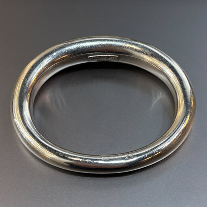 Estate Georg Jensen Sterling Silver Tapered Ovoid Bangle by Andreas Mikkelsen with English Import Marks