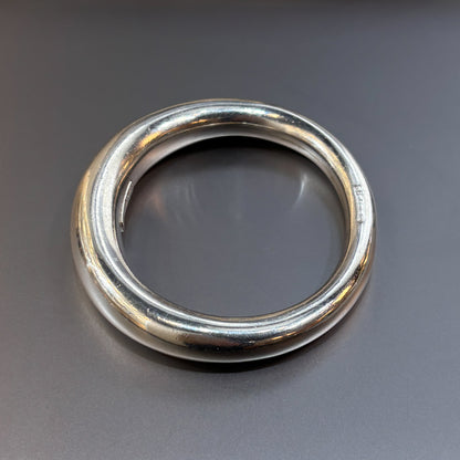 Estate Georg Jensen Sterling Silver Tapered Ovoid Bangle by Andreas Mikkelsen with English Import Marks