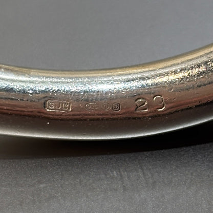 Estate Georg Jensen Sterling Silver Tapered Ovoid Bangle by Andreas Mikkelsen with English Import Marks