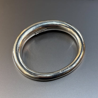 Estate Georg Jensen Sterling Silver Tapered Ovoid Bangle by Andreas Mikkelsen with English Import Marks