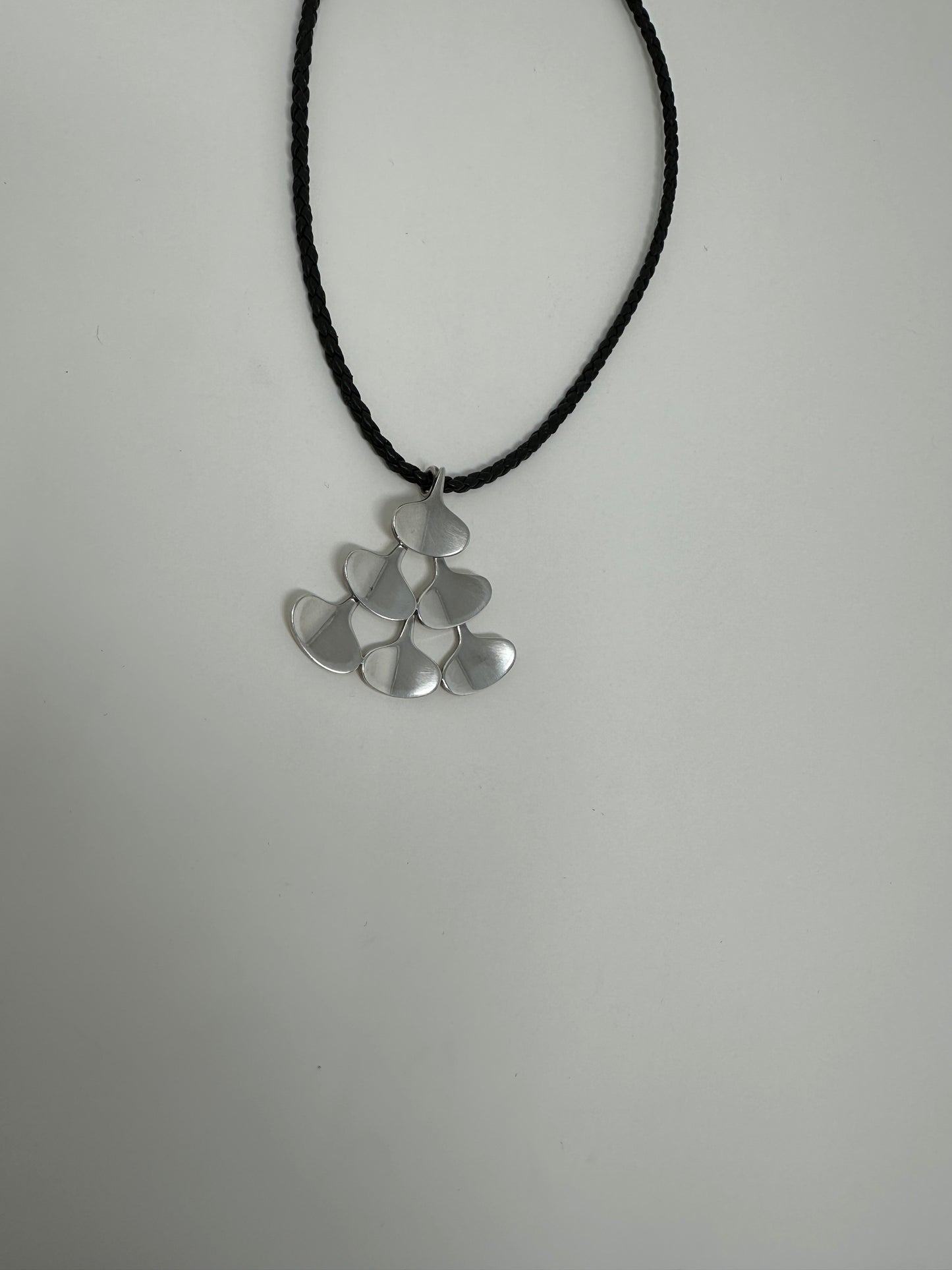 Estate Ib Bluitgen Sterling Silver Modernist Six Teardrop Tree Pendant No 15B