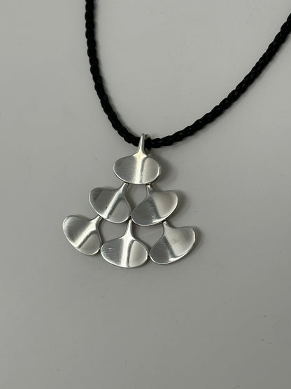 Estate Ib Bluitgen Sterling Silver Modernist Six Teardrop Tree Pendant No 15B