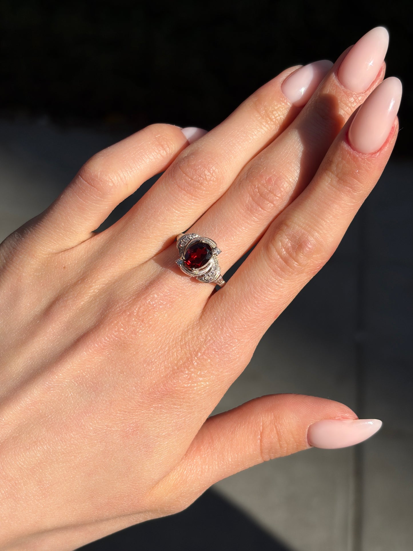 Fine Rubalite, Diamond & Platinum Ring