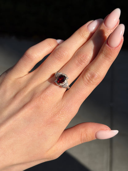 Fine Rubalite, Diamond & Platinum Ring