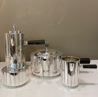 Estate Rare Georg Jensen Sterling Silver 4 Piece Coffee Set on Tray by Sigvard Bernadotte