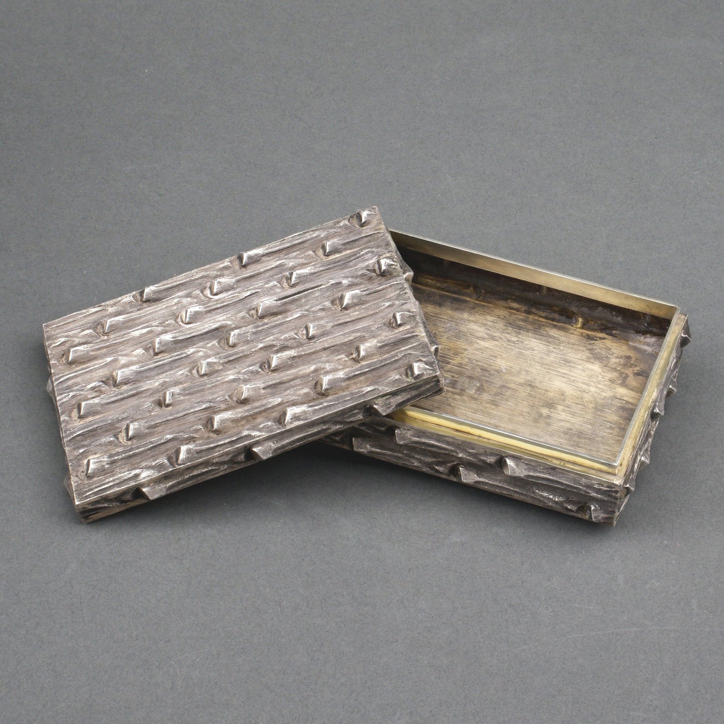 Sterling Silver "Bark" motif Box by Janna