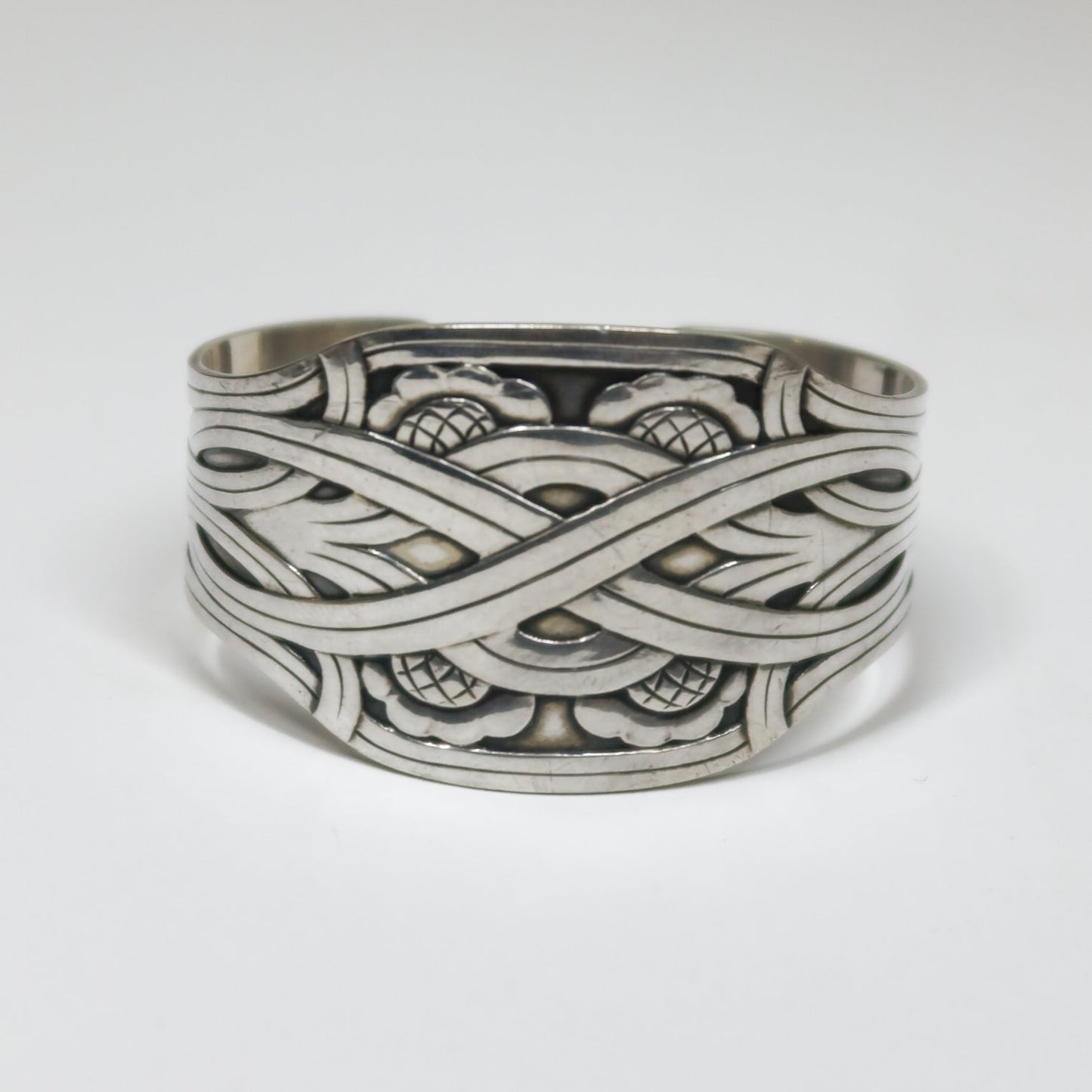 Estate Georg Jensen Sterling Silver Cuff Designed by Harald Nielsen in 1935, Design No. 55