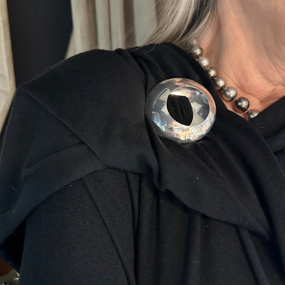 Estate Sterling Silver Zina Circular Eclipse Brooch