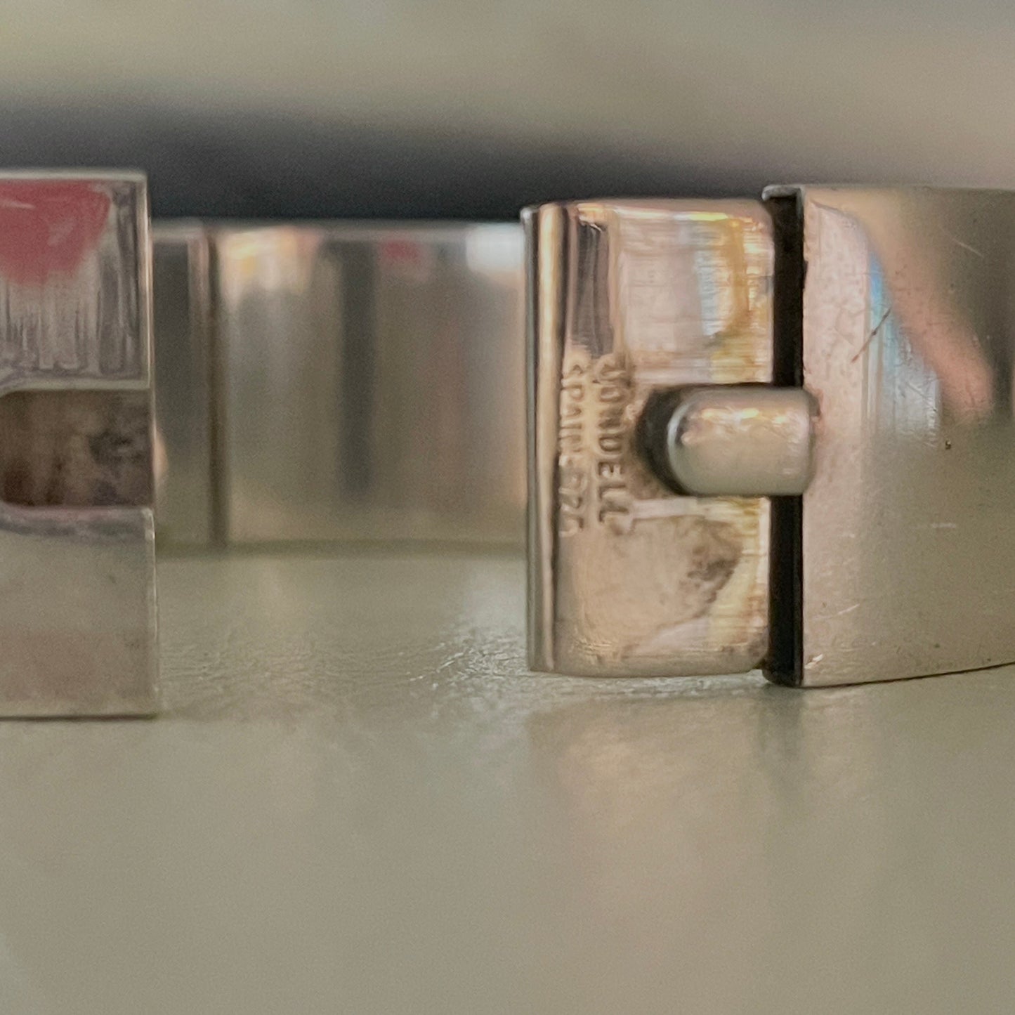 Estate Sterling Silver Wide Oval Bangle by Jondell