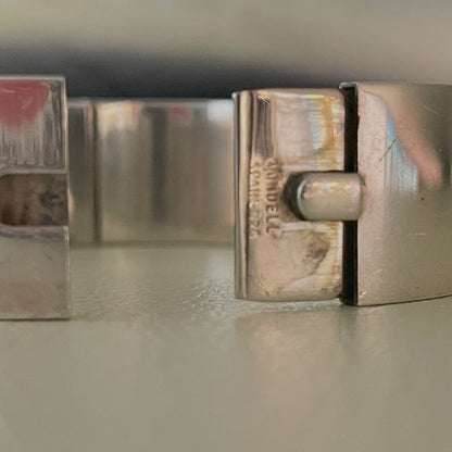 Estate Sterling Silver Wide Oval Bangle by Jondell