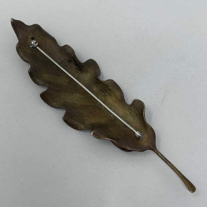 Iversen Patinated Bronze Oak Leaf Brooch