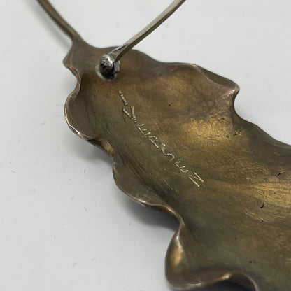 Iversen Patinated Bronze Oak Leaf Brooch