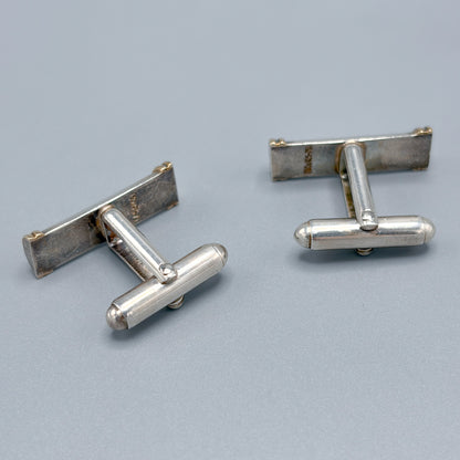 Tiffany & Co. Sterling Silver and 18kt Gold Bar Cufflinks