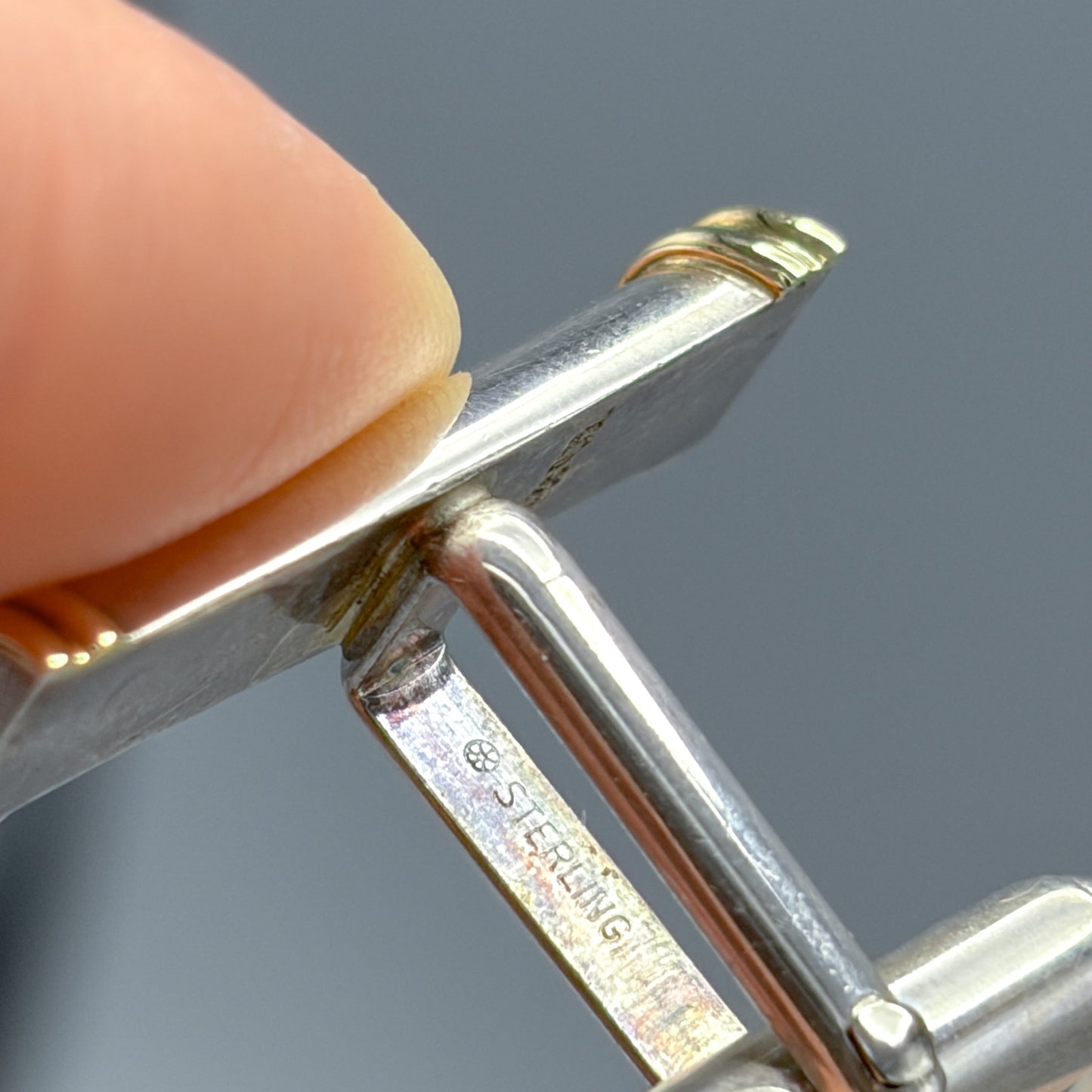 Tiffany & Co. Sterling Silver and 18kt Gold Bar Cufflinks