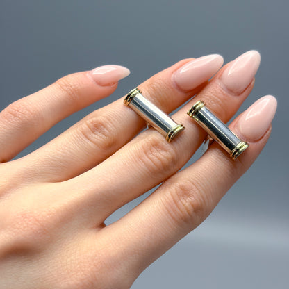 Tiffany & Co. Sterling Silver and 18kt Gold Bar Cufflinks