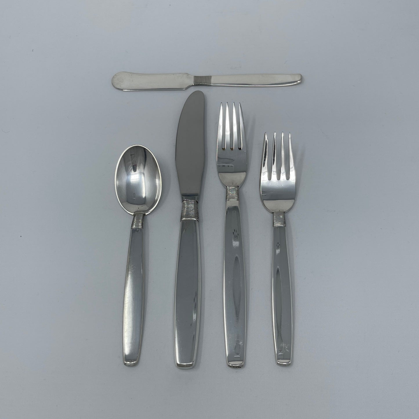 Estate Sterling Silver "Thread" by Hingelberg Service of 12