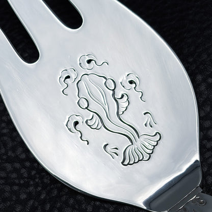 Estate Georg Jensen Sterling Silver Cactus Fish Serving Fork