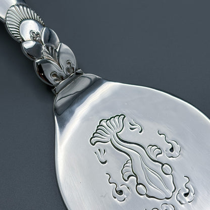 Estate Georg Jensen Sterling Silver Cactus Fish Serving Fork