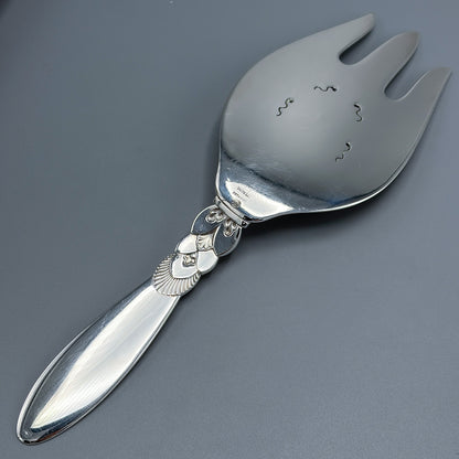 Estate Georg Jensen Sterling Silver Cactus Fish Serving Fork