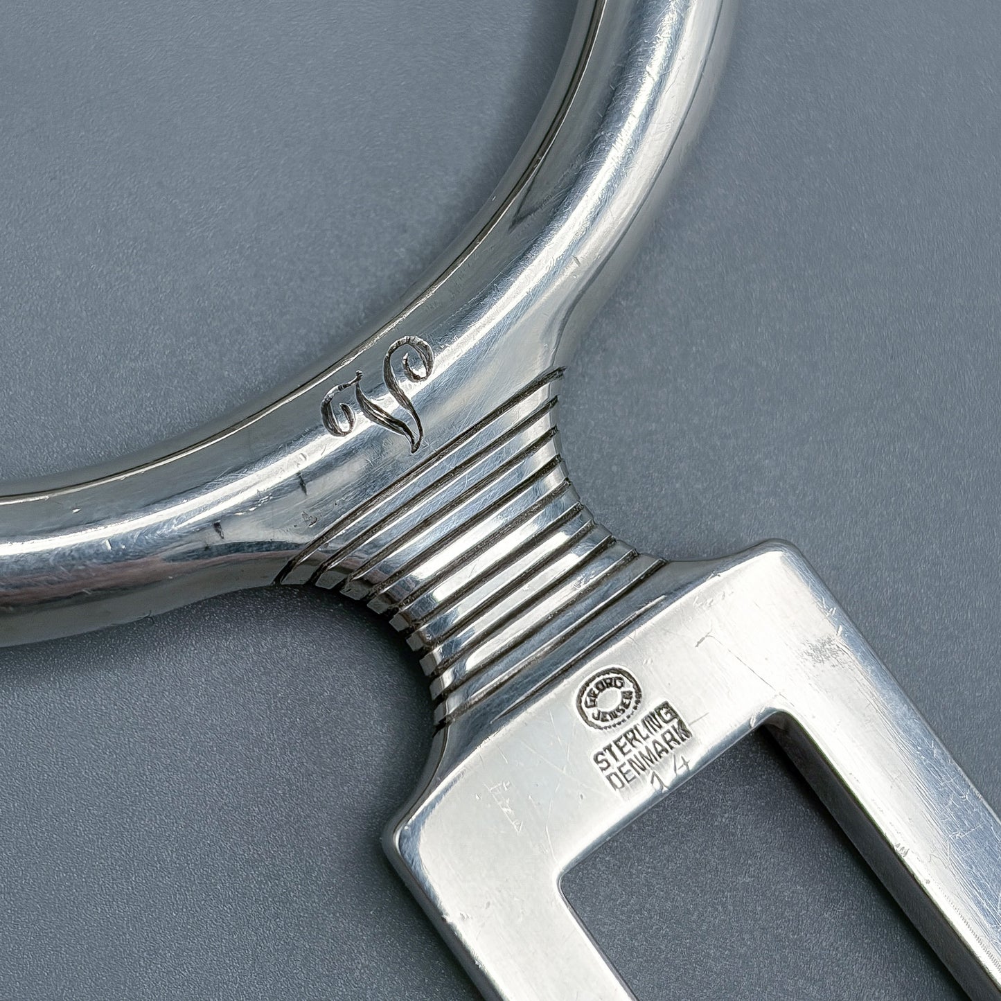 Estate Georg Jensen Sterling Silver Ornamental Carving Fork No.14