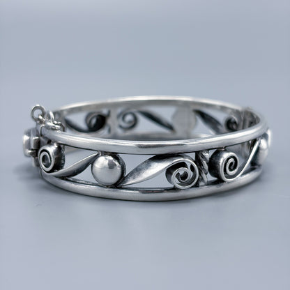 Estate Arts & Crafts Sterling Silver Bangle  by Kalo