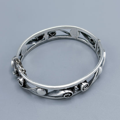 Estate Arts & Crafts Sterling Silver Bangle  by Kalo