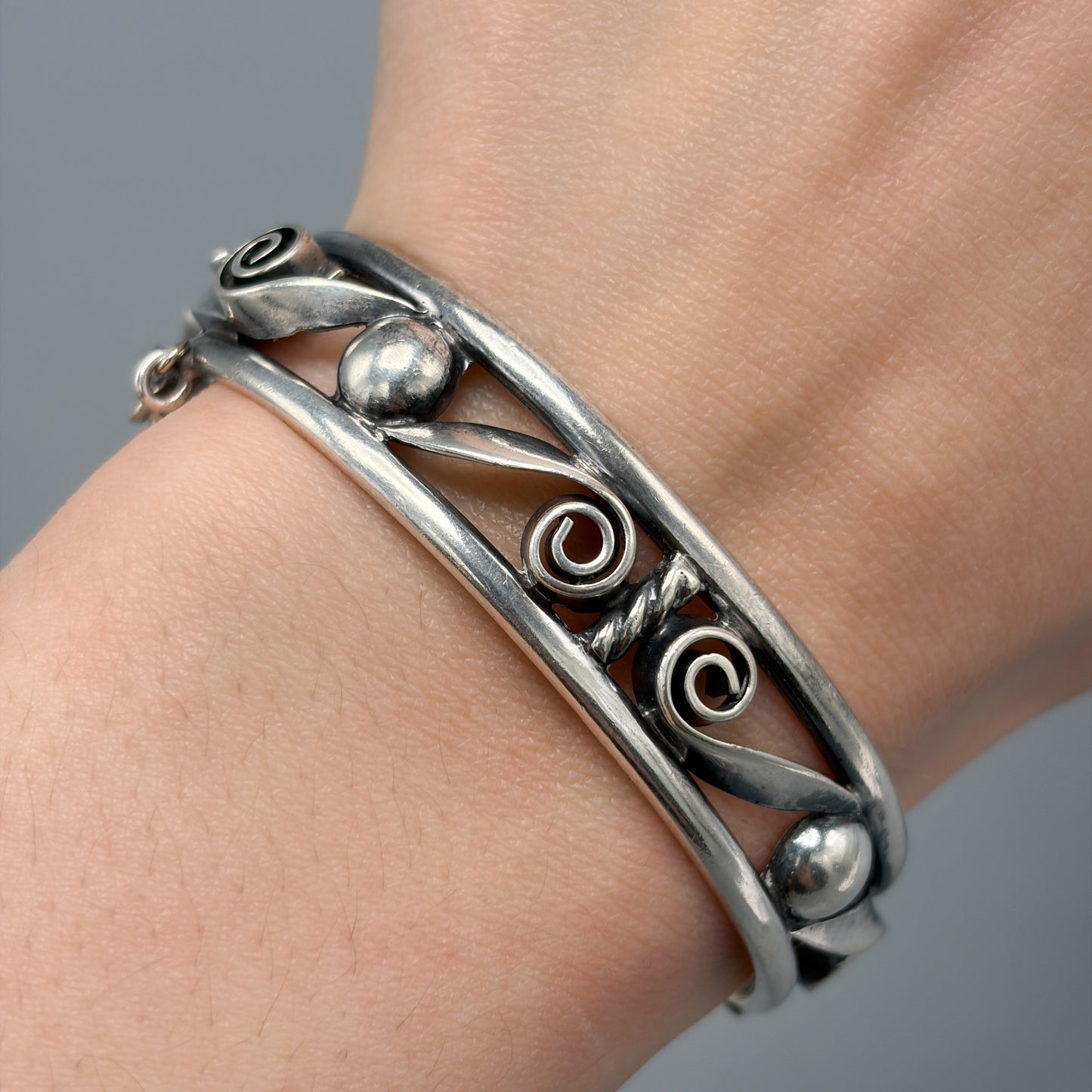 Estate Arts & Crafts Sterling Silver Bangle  by Kalo