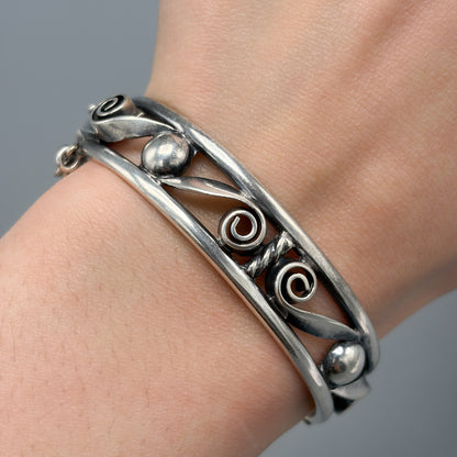 Estate Arts & Crafts Sterling Silver Bangle  by Kalo
