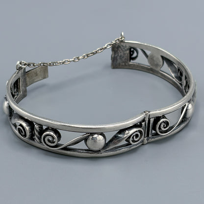 Estate Arts & Crafts Sterling Silver Bangle  by Kalo
