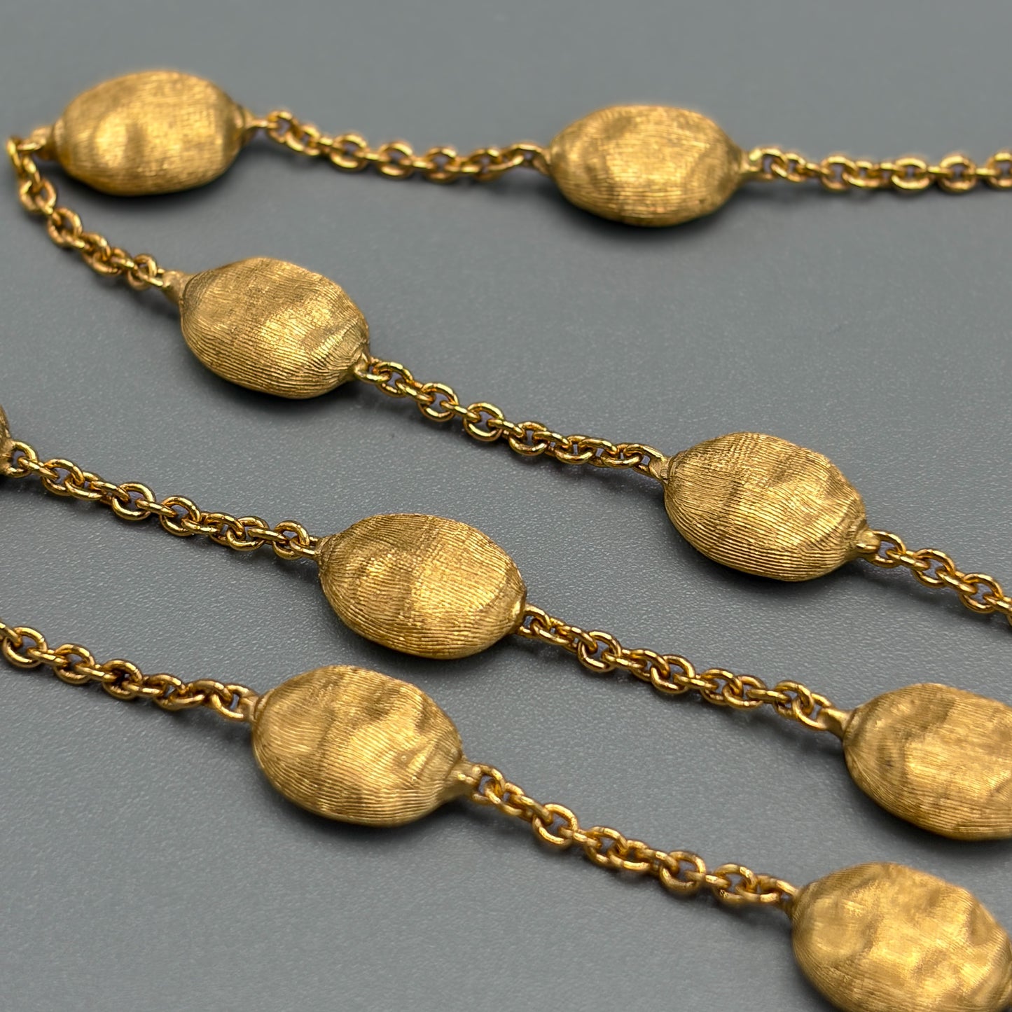 Estate Marco Bicego 18K Yellow Gold Medium Size Bean Chain Necklace