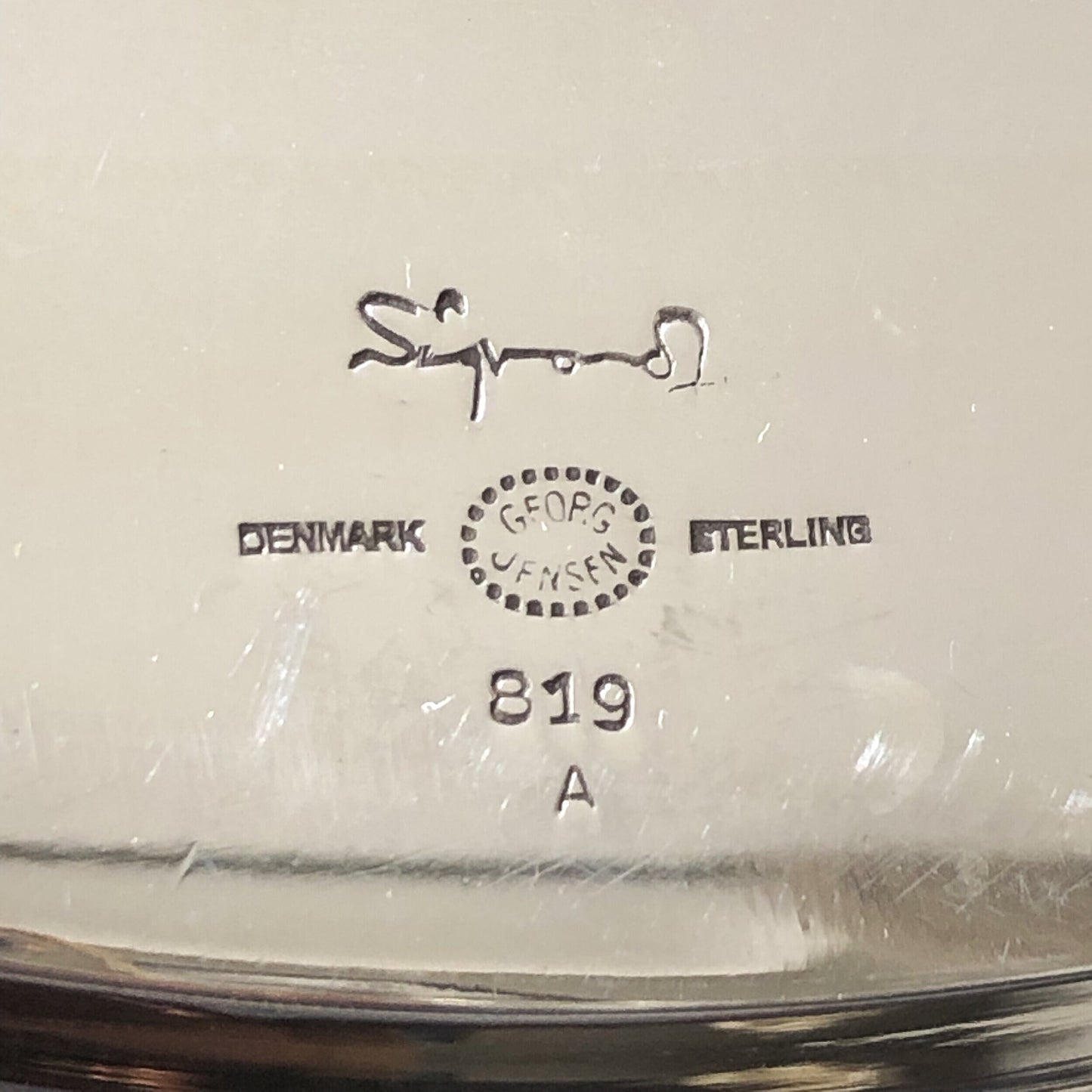 Georg Jensen Sterling Silver Round Drinks Tray, No.819A by Sigvard Bernadotte