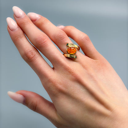 14k Mexican Fire Opal Ring by Antonio Pineda