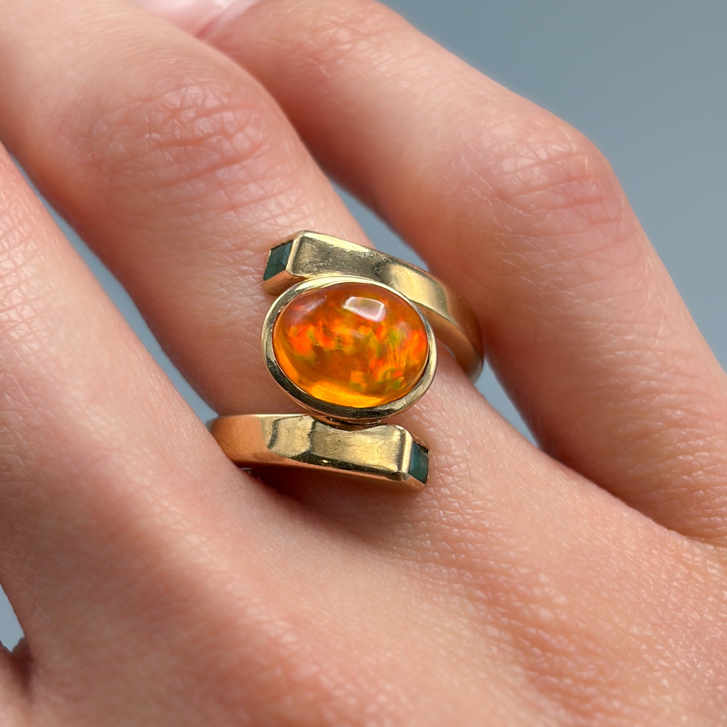 14k Mexican Fire Opal Ring by Antonio Pineda