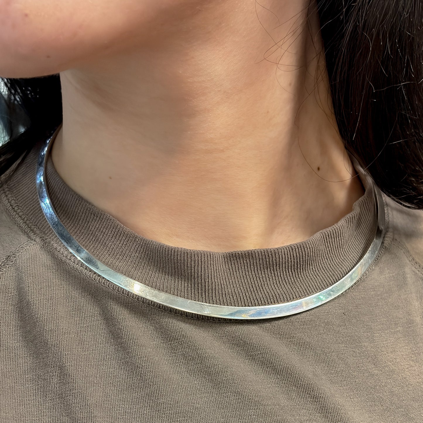 Estate Mexican Sterling Silver Neck Ring
