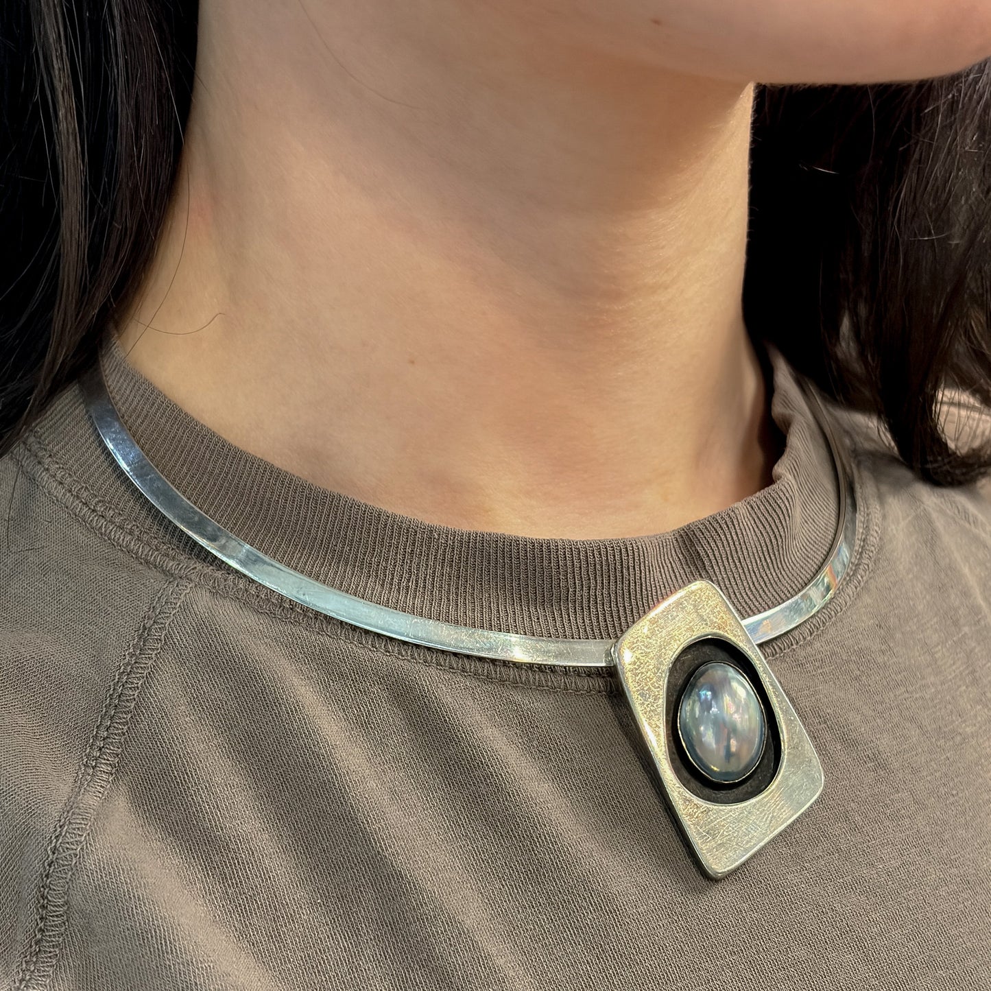 Estate Mexican Sterling Silver Neck Ring